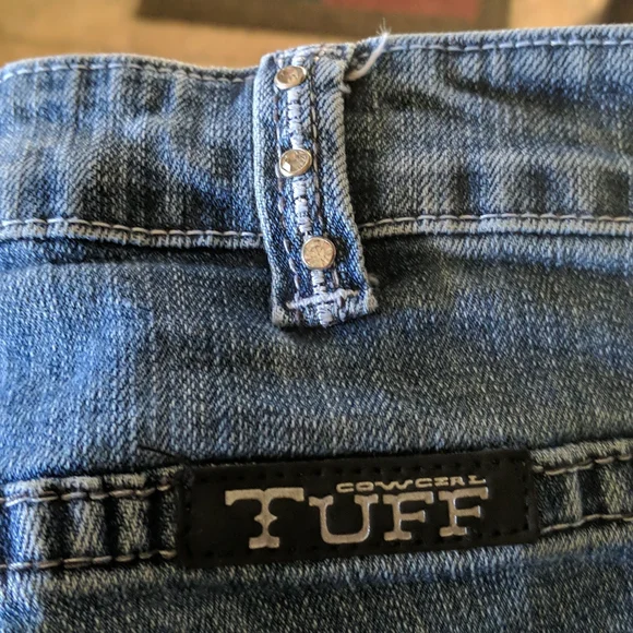 COWGIRL TUFF Sonora bootcut blingy Aztec embroidered blue jeans JS0N0R sz 24x33L - Picture 15 of 15